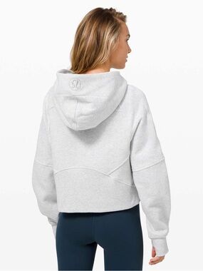 lululemon athletica Light Gray Cropped Hoodie